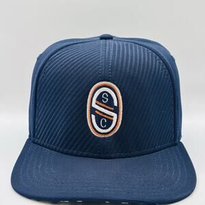 Admiral Soccer Loco Hat Cap SnapBack Navy Blue Futbol MLS Pitch Logo Under Brim
